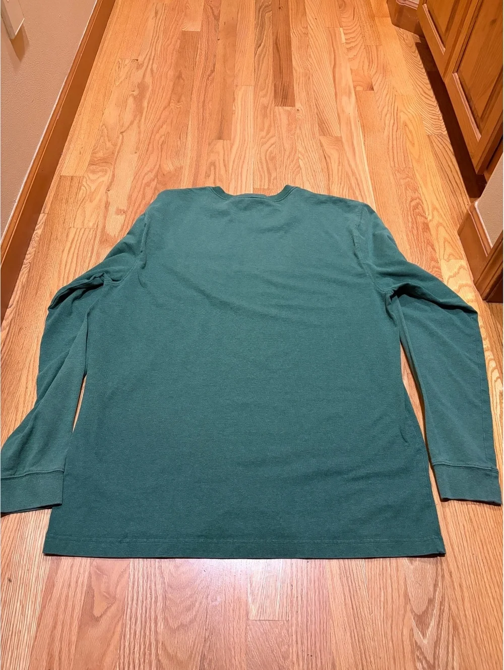 Men's dark green Carhartt long-sleeve pocket t-shirt Large Tall pocket crew neck